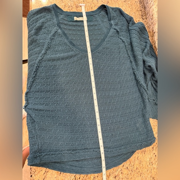 We The Free by Free People Teal Textured Knit Sweater – Size Small - Picture 4 of 6